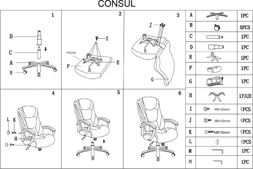 Office Chair West Le Mans | size: Width: 70cm, Height: 112-117cm, Depth: 57cm | color: Black | image: 1 | variant: 1007733