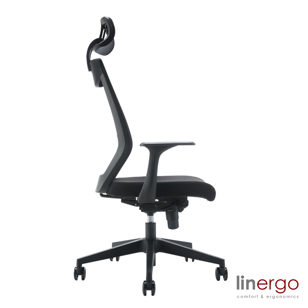 Office Chair West Leningrad | size: Width: 57.5cm, Height: 128cm, Depth: 60cm | color: Black | image: 1 | variant: 1008085