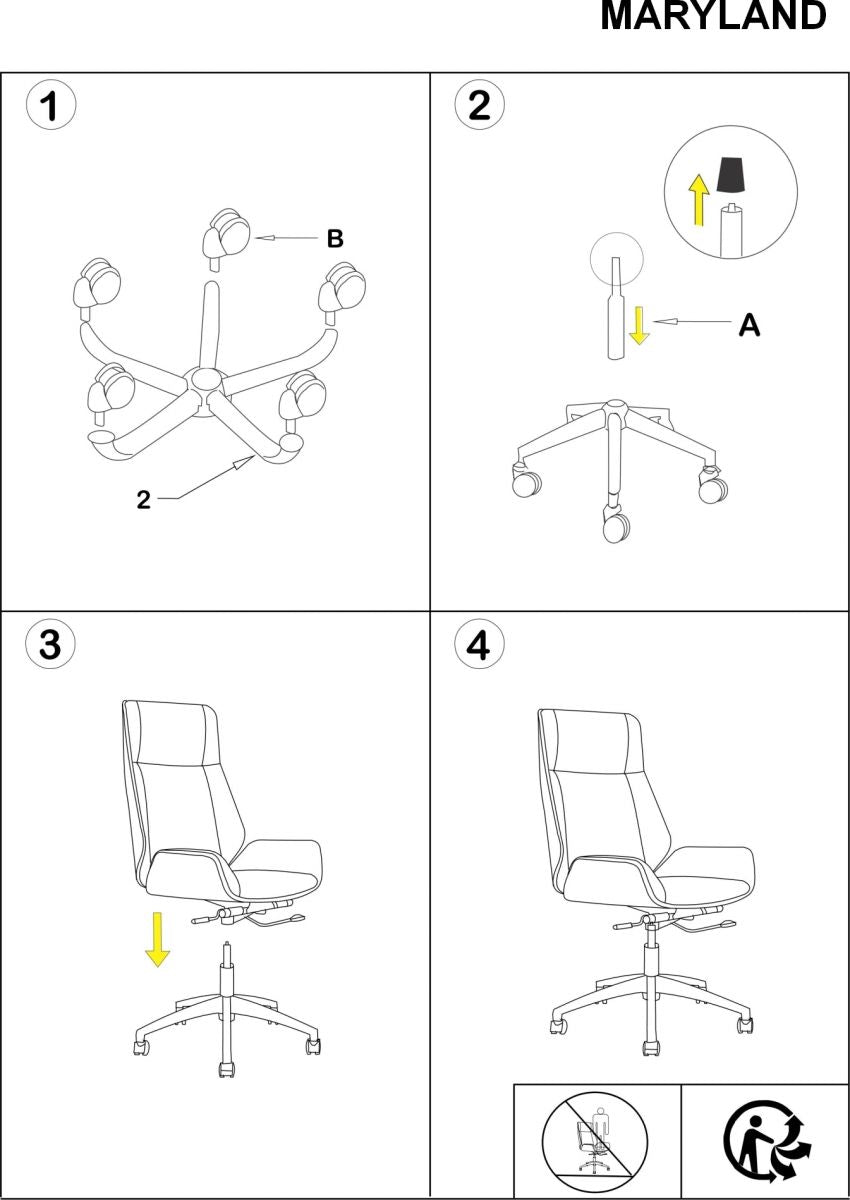 Office Chair West Limoges | size: Width: 57cm, Height: 110-119cm, Depth: 49cm | color: Black | image: 3 | variant: 1007737
