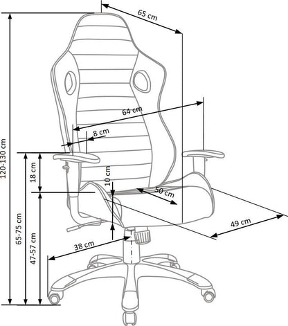 Office Chair West Lincoln | size: Width: 64cm, Height: 130cm, Depth: 65cm | color: Black | image: 3 | variant: 1007077