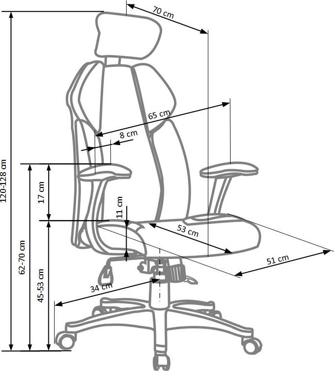 Office Chair West Ludlow | size: Width: 65cm, Height: 128cm, Depth: 70cm | color: Black | image: 3 | variant: 1007071