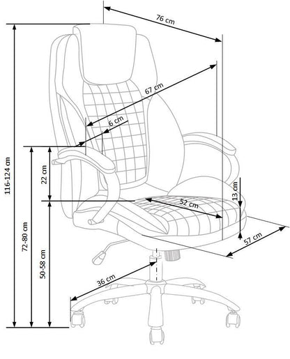 Office Chair West Newbridge | size: Width: 67cm, Height: 116cm, Depth: 76cm | color: Gray | image: 2 | variant: 1007436