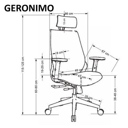 Office Chair West Porth | size: Width: 66cm, Height: 115cm, Depth: 67cm | color: Black | image: 3 | variant: 1007428