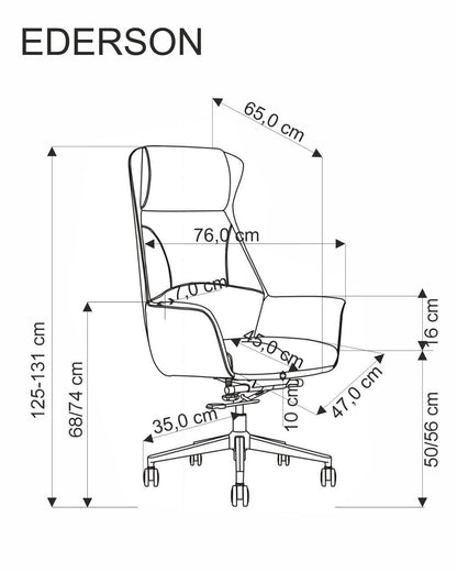 Office Chair West Rezekne | size: Width: 76cm, Height: 131cm, Depth: 65cm | color: Brown | image: 1 | variant: 1007565