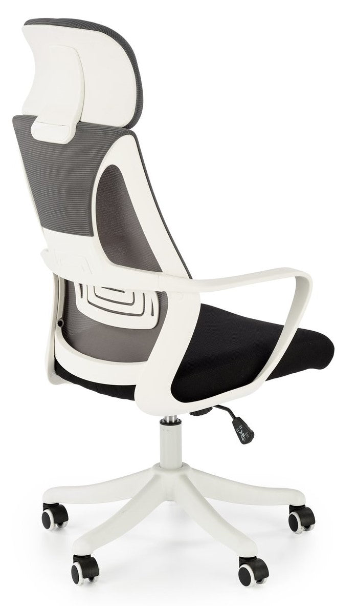 Office Chair West Risca | size: Width: 62cm, Height: 116cm, Depth: 63cm | color: White/Black/Grey | image: 2 | variant: 1007437