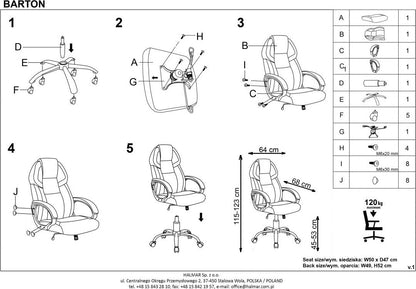 Office Chair West St Albans | size: Width: 64cm, Height: 123cm, Depth: 68cm | color: Black | image: 7 | variant: 1007070