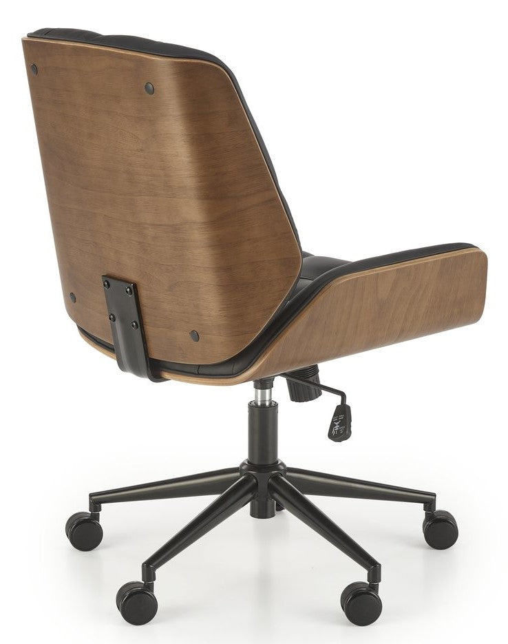 Office Chair West Tonypandy | size: Width: 60cm, Height: 90cm, Depth: 65cm | color: Black/Walnut | image: 2 | variant: 1007427
