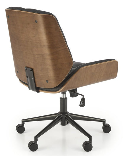 Office Chair West Tonypandy | size: Width: 60cm, Height: 90cm, Depth: 65cm | color: Black/Walnut | image: 2 | variant: 1007427