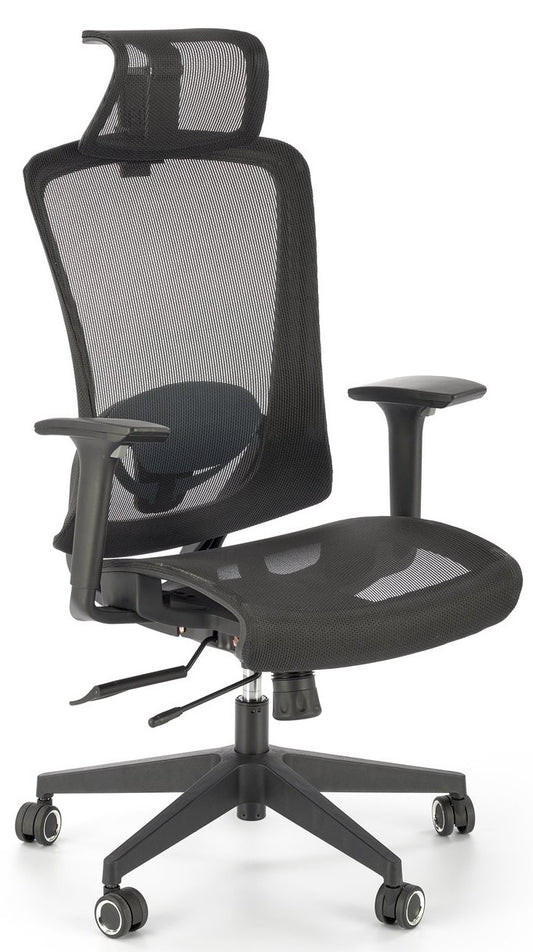 Office Chair West Treorchy | size: Width: 63cm, Height: 117cm, Depth: 63cm | color: Black | image: 1 | variant: 1007430
