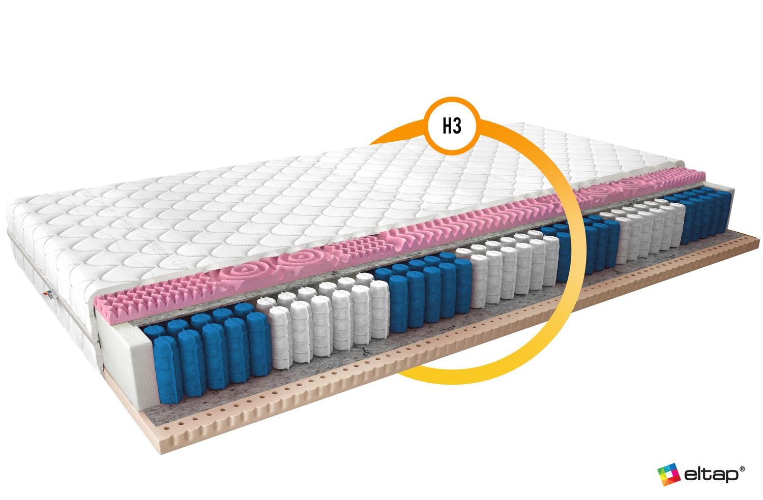 Pocket Spring Mattress Acapulco 8 | size: Length: 200cm, Width: 90cm | image: 1 | variant: 1013599