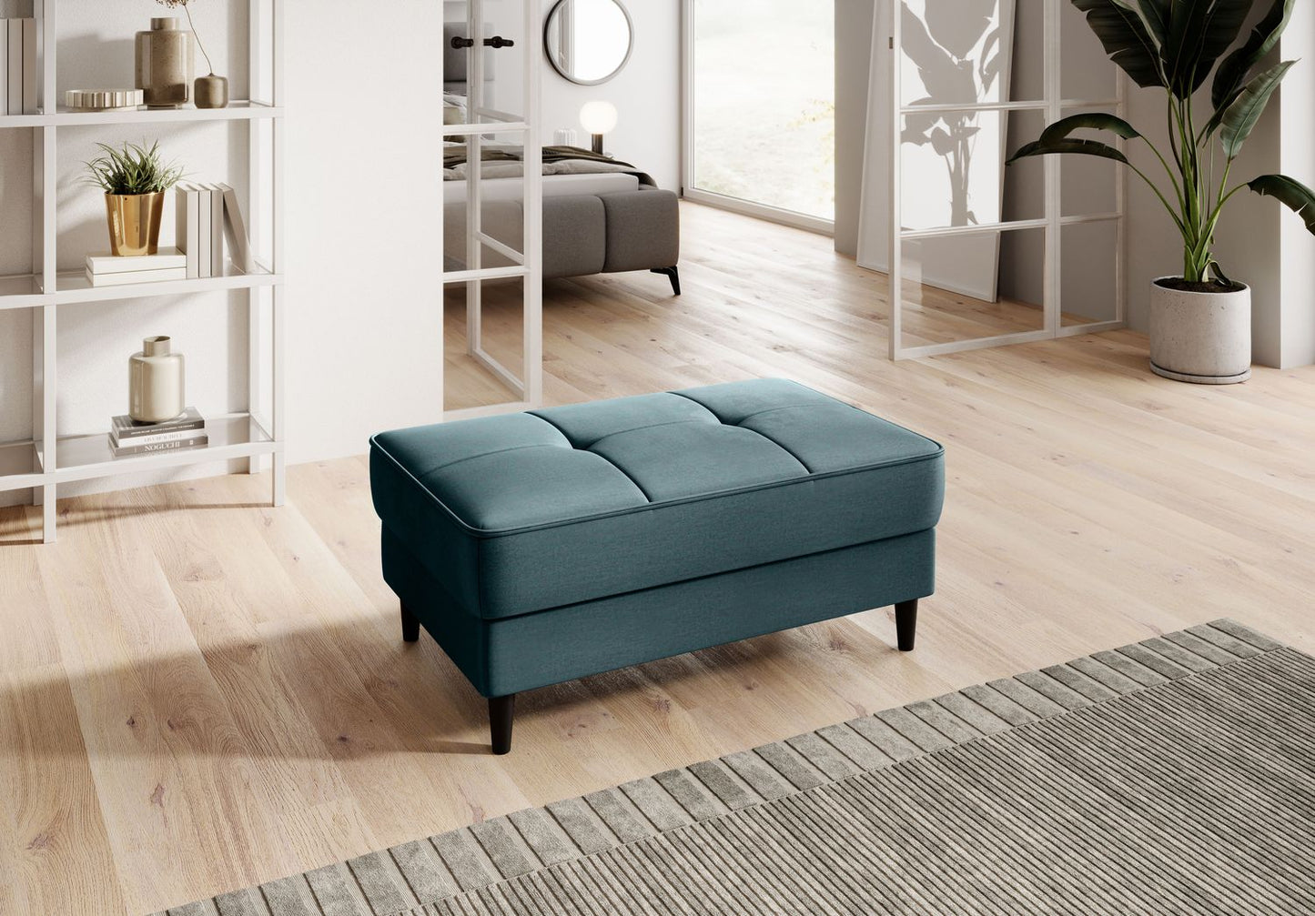 Pouf Bellis | size: Width: 97cm, Height: 42cm, Depth: 62cm | color: Monolith | image: 1 | variant: 1005798