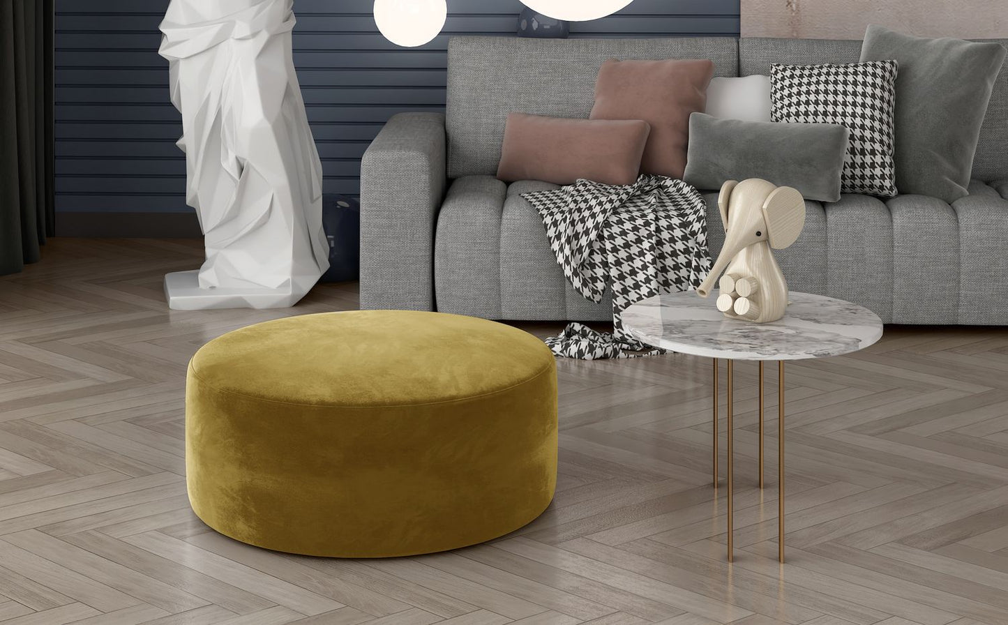 Pouf Bero | size: Width: 45cm, Height: 42cm, Depth: 45cm | color: Yellow | image: 1 | variant: 1005805
