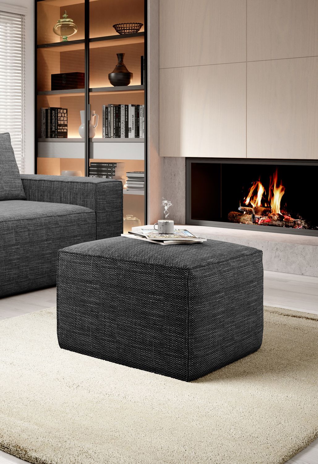 Pouf East Chertsey | size: Width: 88cm, Height: 51cm, Depth: 68cm | color: Marte | image: 1 | variant: 1010528
