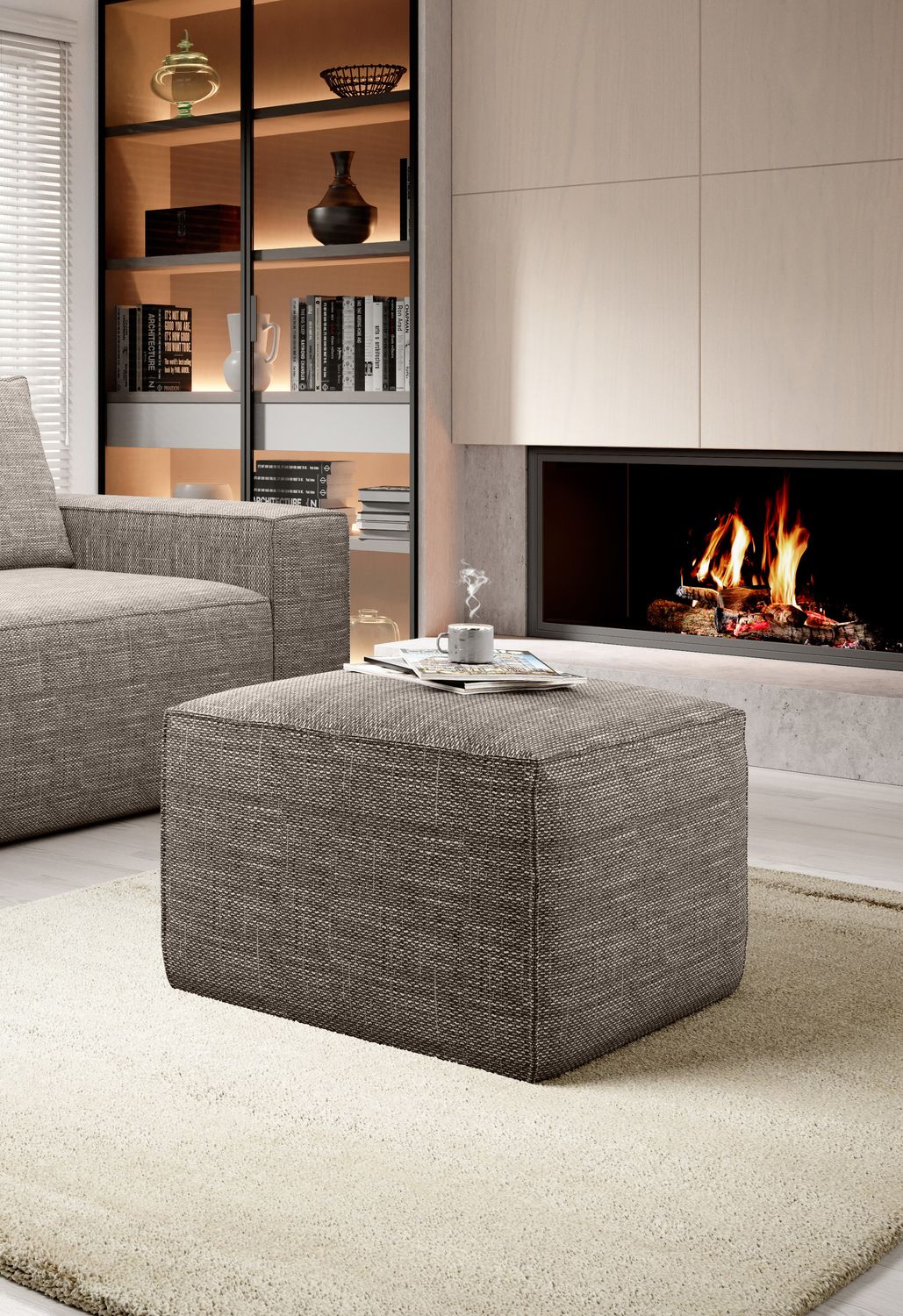 Pouf East Chertsey | size: Width: 88cm, Height: 51cm, Depth: 68cm | color: Marte | image: 1 | variant: 1010534