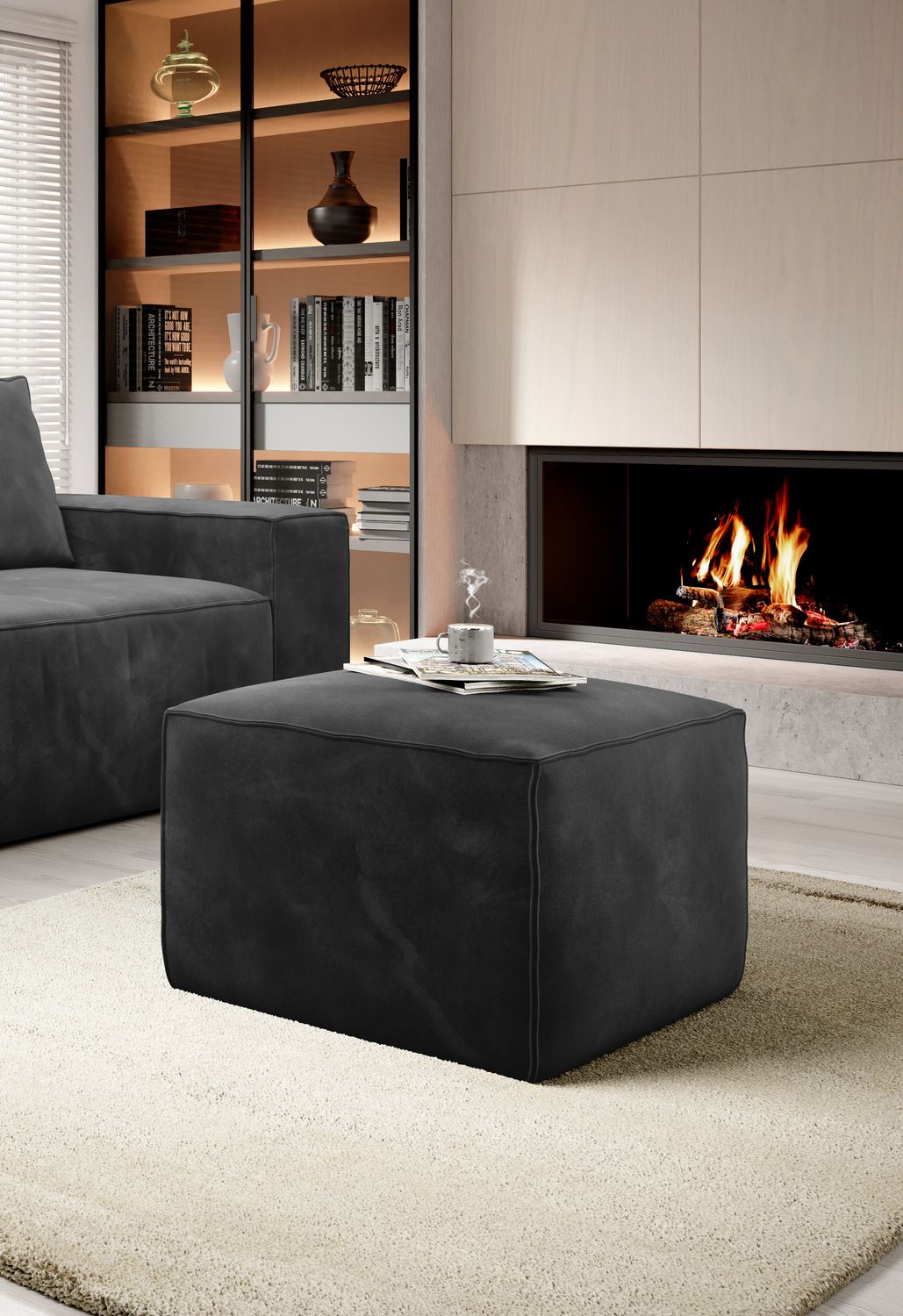 Pouf East Chertsey | size: Width: 88cm, Height: 51cm, Depth: 68cm | color: Riviera | image: 1 | variant: 1010551