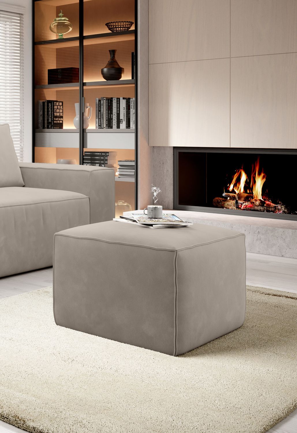 Pouf East Chertsey | size: Width: 88cm, Height: 51cm, Depth: 68cm | color: Sola | image: 1 | variant: 1010532