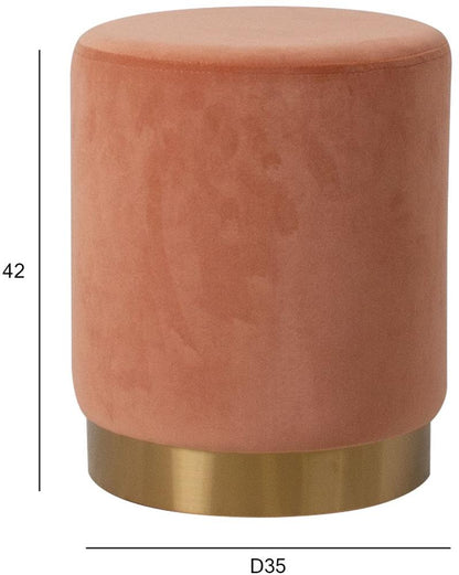 Pouf La Perla | size: Width: 35cm, Height: 42cm, Depth: 35cm | color: Coral | image: 3 | variant: 1006105