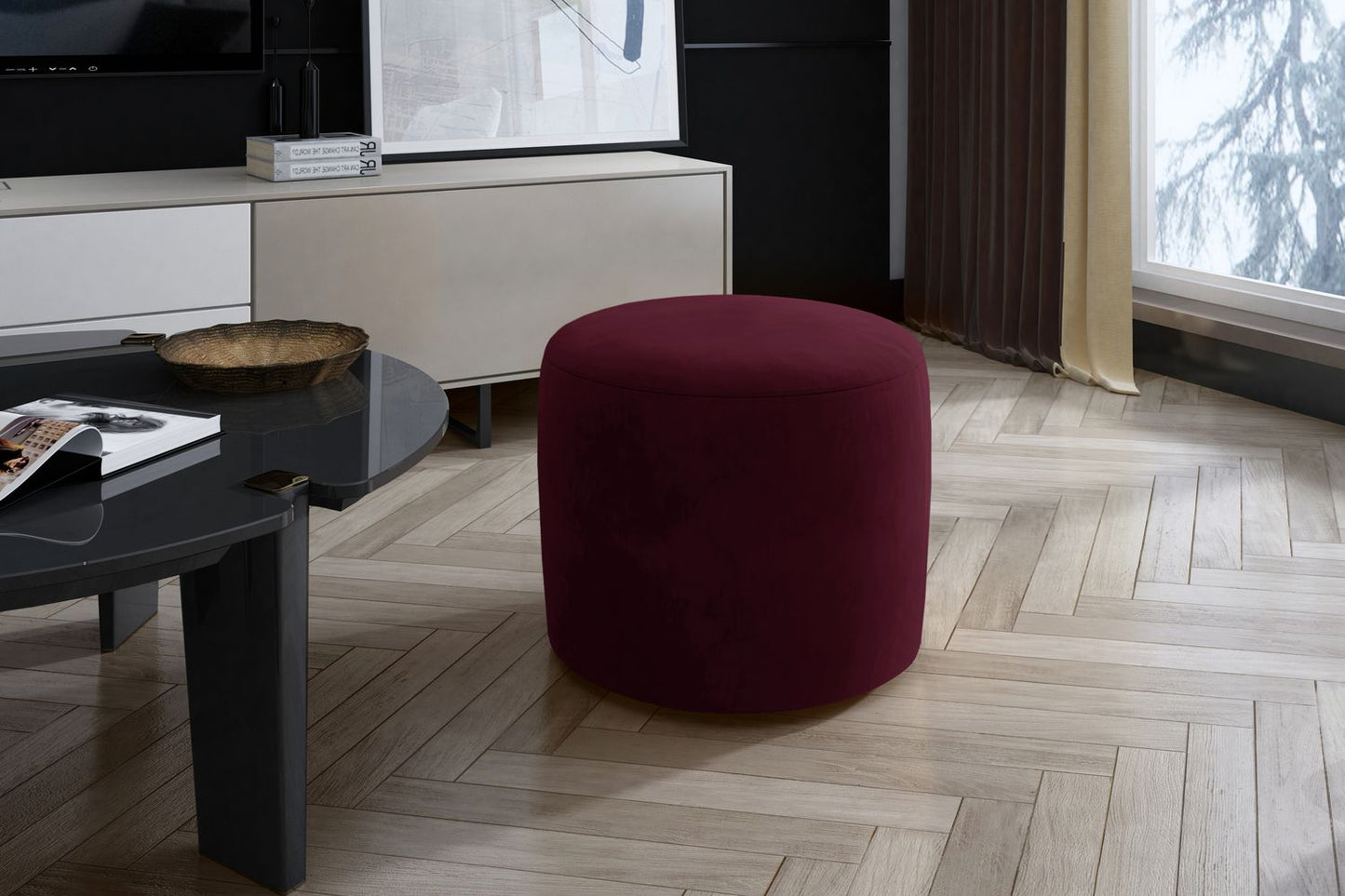 Pouf Linsy | size: Width: 40cm, Height: 43cm, Depth: 40cm | color: Mat/Velvet | image: 1 | variant: 1005876