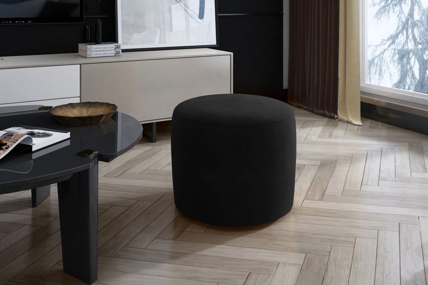Pouf Linsy | size: Width: 40cm, Height: 43cm, Depth: 40cm | color: Mat/Velvet | image: 1 | variant: 1005877