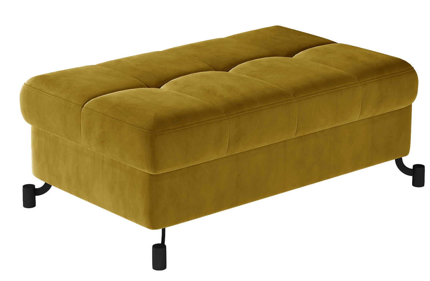 Pouf Lorelle | size: Width: 100cm, Height: 45cm, Depth: 70cm | color: Yellow | image: 0 | variant: 1005888