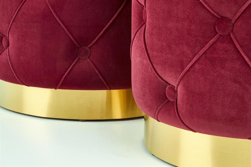 Pouf Polly | size: Width: 33cm, Height: 38cm, Depth: 33cm, Diameter: 33-40cm | color: Bordeaux | image: 3 | variant: 1006082