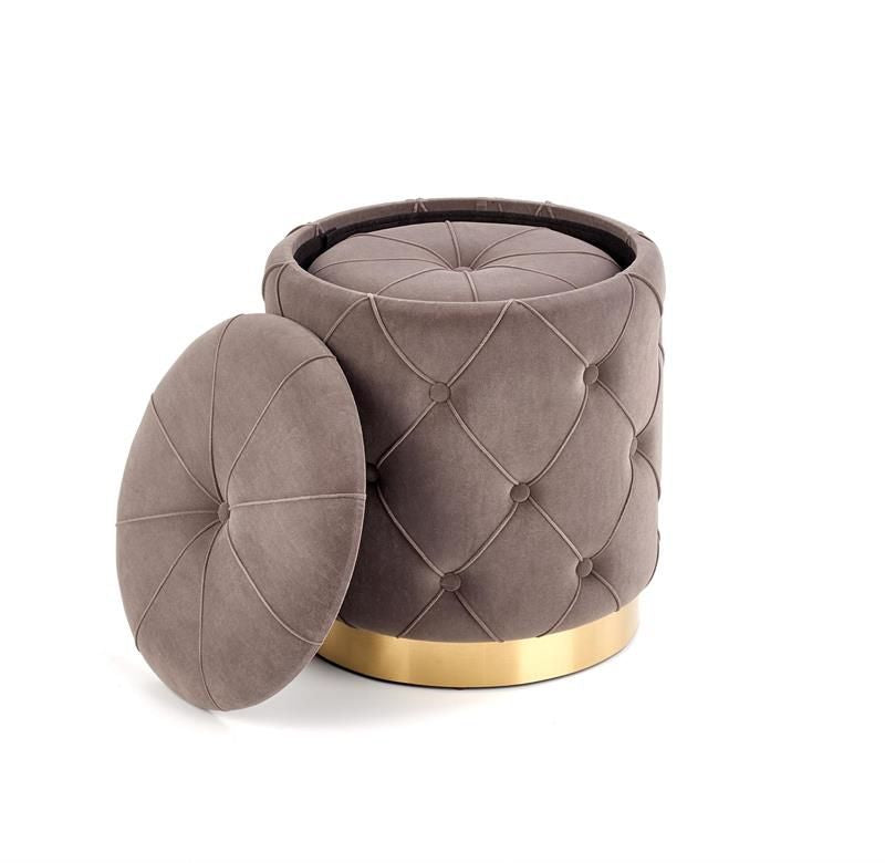Pouf Polly | size: Width: 33cm, Height: 38cm, Depth: 33cm, Diameter: 33-40cm | color: Gray | image: 2 | variant: 1006081