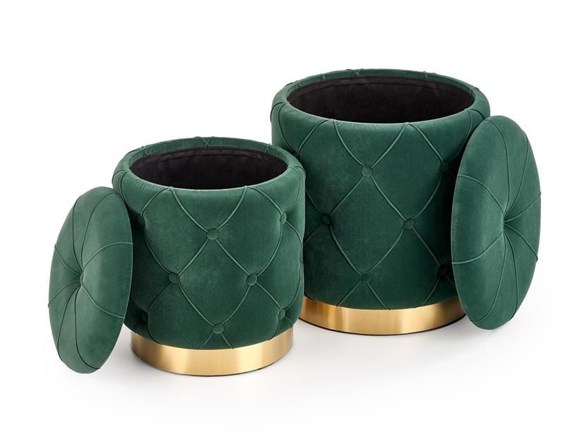 Pouf Polly | size: Width: 33cm, Height: 38cm, Depth: 33cm, Diameter: 33-40cm | color: Green | image: 1 | variant: 1006080