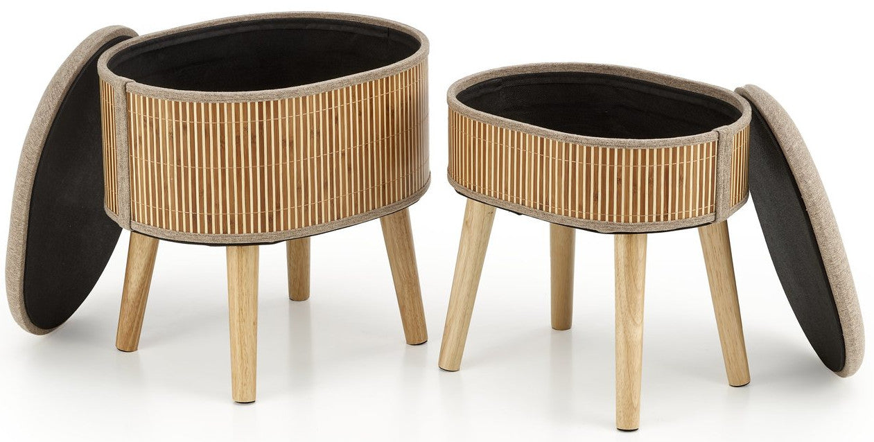 Pouf Tico | size: Width: 45cm, Height: 45cm, Depth: 35cm | color: Beige | image: 2 | variant: 1016937