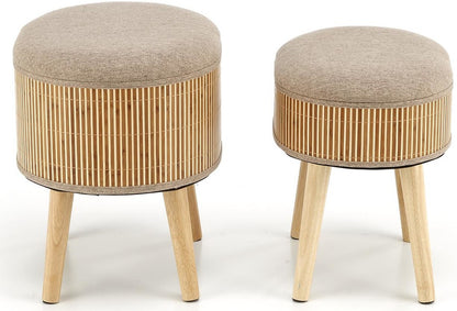 Pouf Tico | size: Width: 45cm, Height: 45cm, Depth: 35cm | color: Beige | image: 3 | variant: 1016937