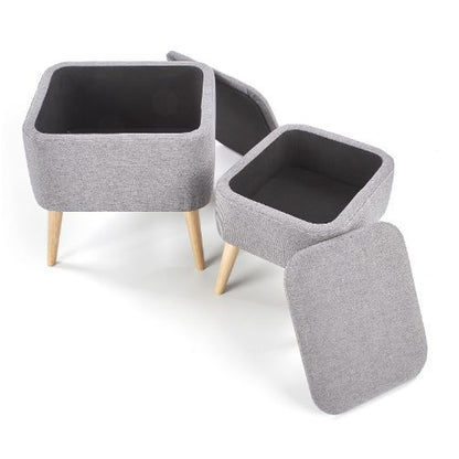 Pouf West Bath | size: Width: 34cm, Height: 38cm, Depth: 41cm | color: Gray | image: 1 | variant: 1007061