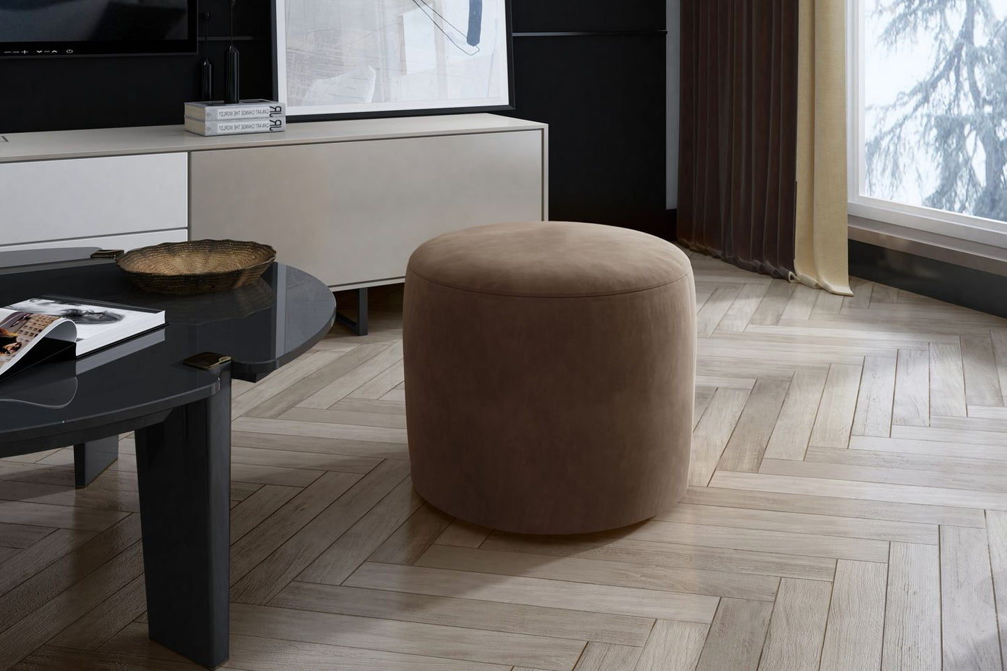 Pouf West Framlingham | size: Width: 40cm, Height: 43cm, Depth: 40cm | color: Beige | image: 1 | variant: 1010367