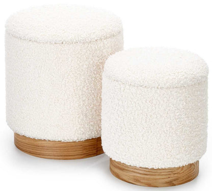 Pouf West Selfoss | size: Width: 38cm, Height: 43cm, Depth: 38cm | color: White | image: 1 | variant: 1007540