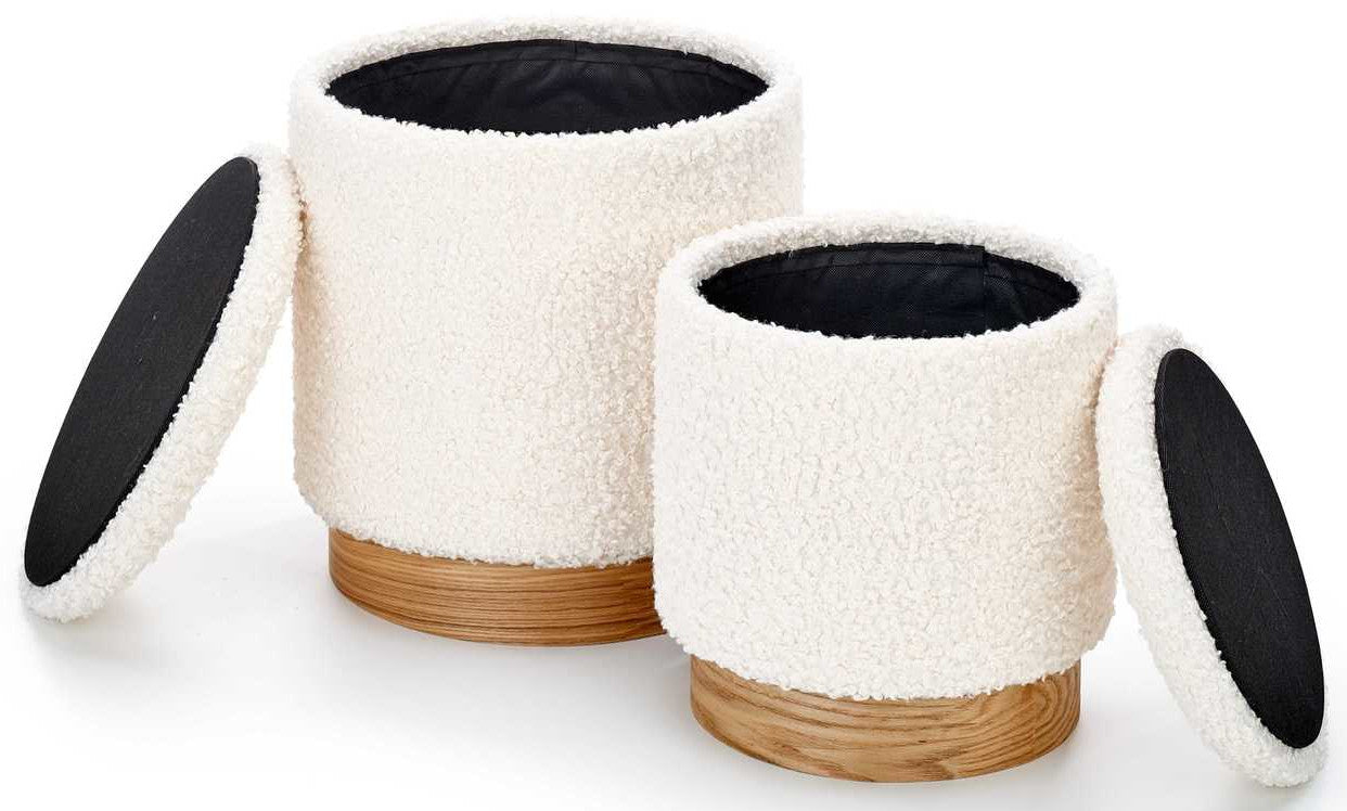 Pouf West Selfoss | size: Width: 38cm, Height: 43cm, Depth: 38cm | color: White | image: 2 | variant: 1007540