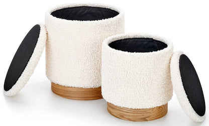 Pouf West Selfoss | size: Width: 38cm, Height: 43cm, Depth: 38cm | color: White | image: 2 | variant: 1007540