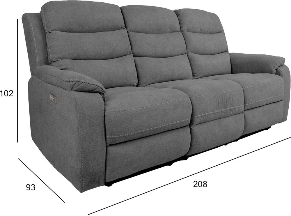 Recliner Mimi 2 | size: Length: 93cm, Height: 102cm, Depth: 208cm | color: Gray | image: 7 | variant: 1017625