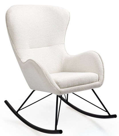 Rocking Chair Liberto 3 | size: Width: 72cm, Height: 106cm, Depth: 100cm | color: White/Black | image: 1 | variant: 1012977