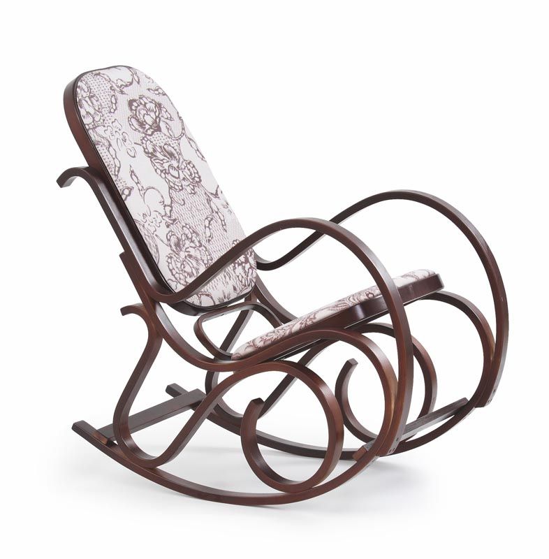 Rocking Chair Max 2 | size: Length: 90cm, Width: 52cm, Height: 95cm, Depth: 90cm | color: White/Brown | image: 1 | variant: 1011617