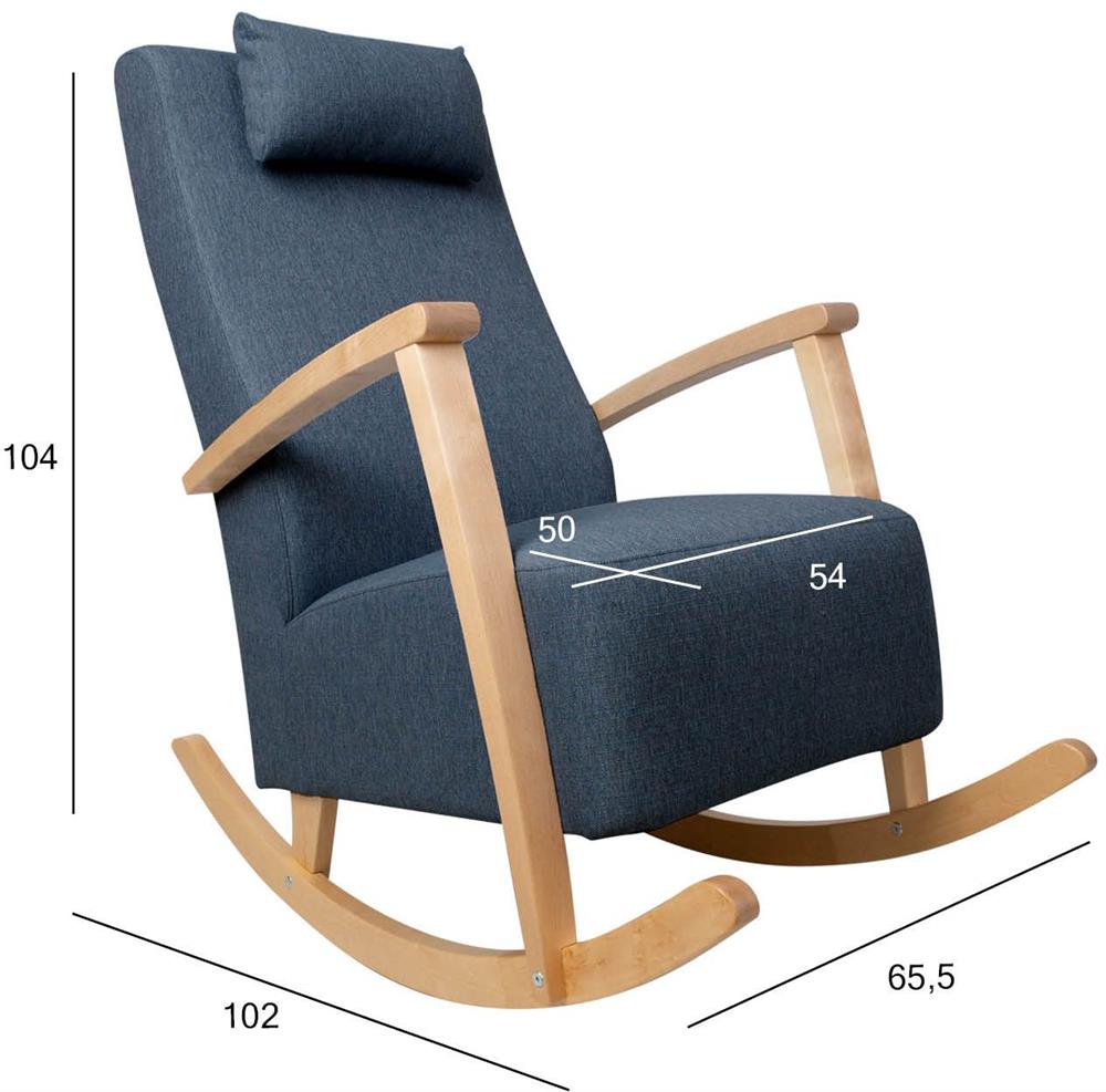 Rocking Chair Ross | size: Width: 65.5cm, Height: 104cm, Depth: 102cm | color: Blue | image: 8 | variant: 1001389