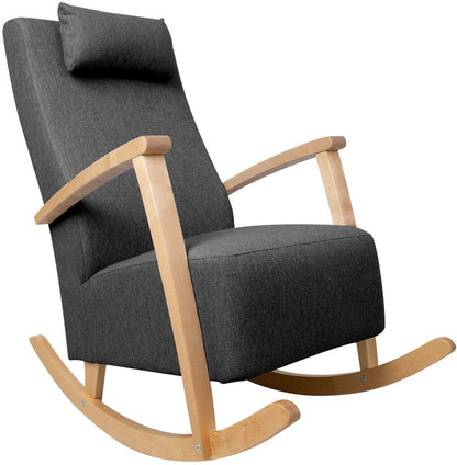 Rocking Chair Ross | size: Width: 65.5cm, Height: 104cm, Depth: 102cm | color: Gray | image: 1 | variant: 1001390