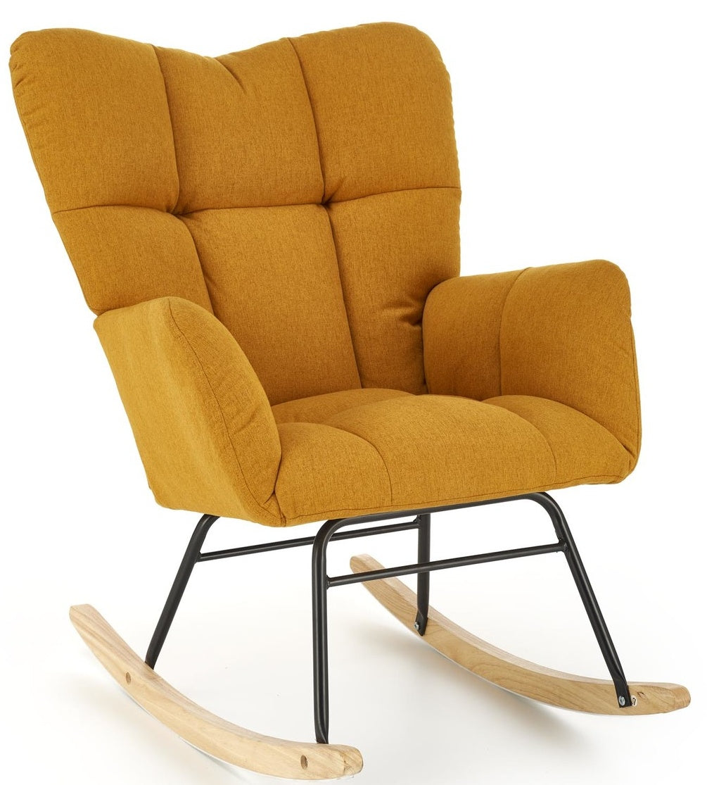 Rocking Chair Vasco | size: Width: 70cm, Height: 94cm, Depth: 97cm | color: Yellow | image: 0 | variant: 1005725