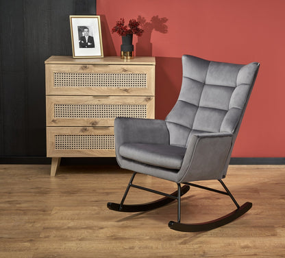 Rocking Chair West Hay | size: Width: 70cm, Height: 90cm, Depth: 90cm | color: Gray | image: 2 | variant: 1007354