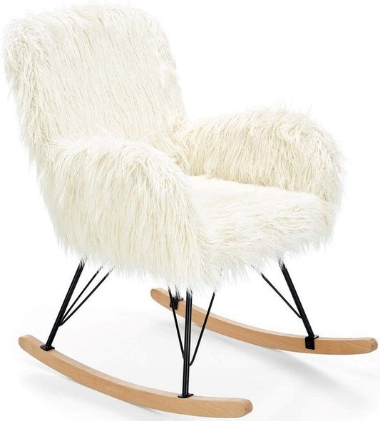 Rocking Chair West Redhill | size: Width: 72cm, Height: 100cm, Depth: 94cm | color: White | image: 1 | variant: 1007240