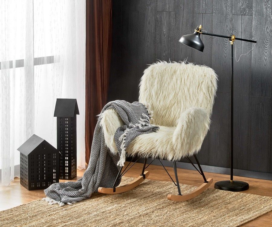 Rocking Chair West Redhill | size: Width: 72cm, Height: 100cm, Depth: 94cm | color: White | image: 8 | variant: 1007240