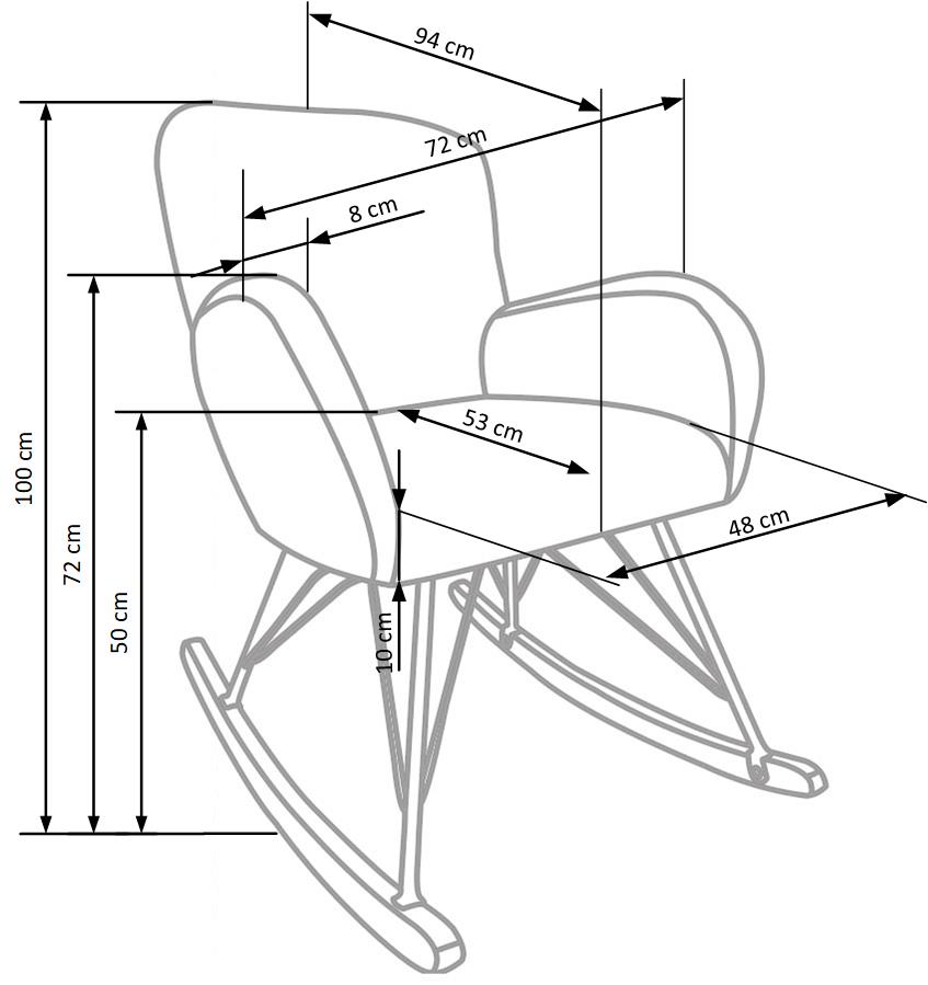 Rocking Chair West Redhill | size: Width: 72cm, Height: 100cm, Depth: 94cm | color: White | image: 9 | variant: 1007240