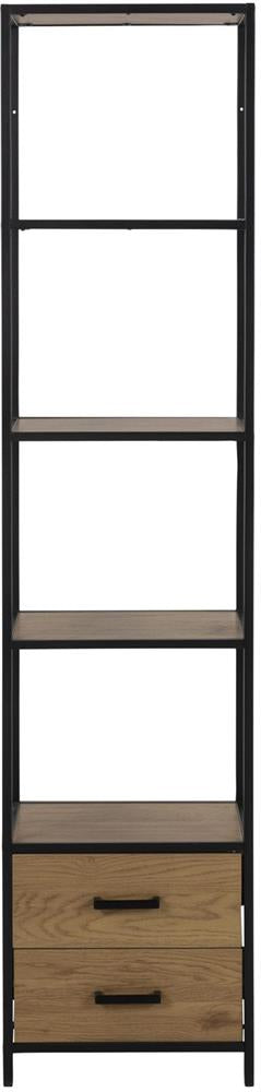 Shelf Aberystwyth | size: Width: 42cm, Height: 185cm, Depth: 35cm | color: Black/Oak | image: 2 | variant: 1006089