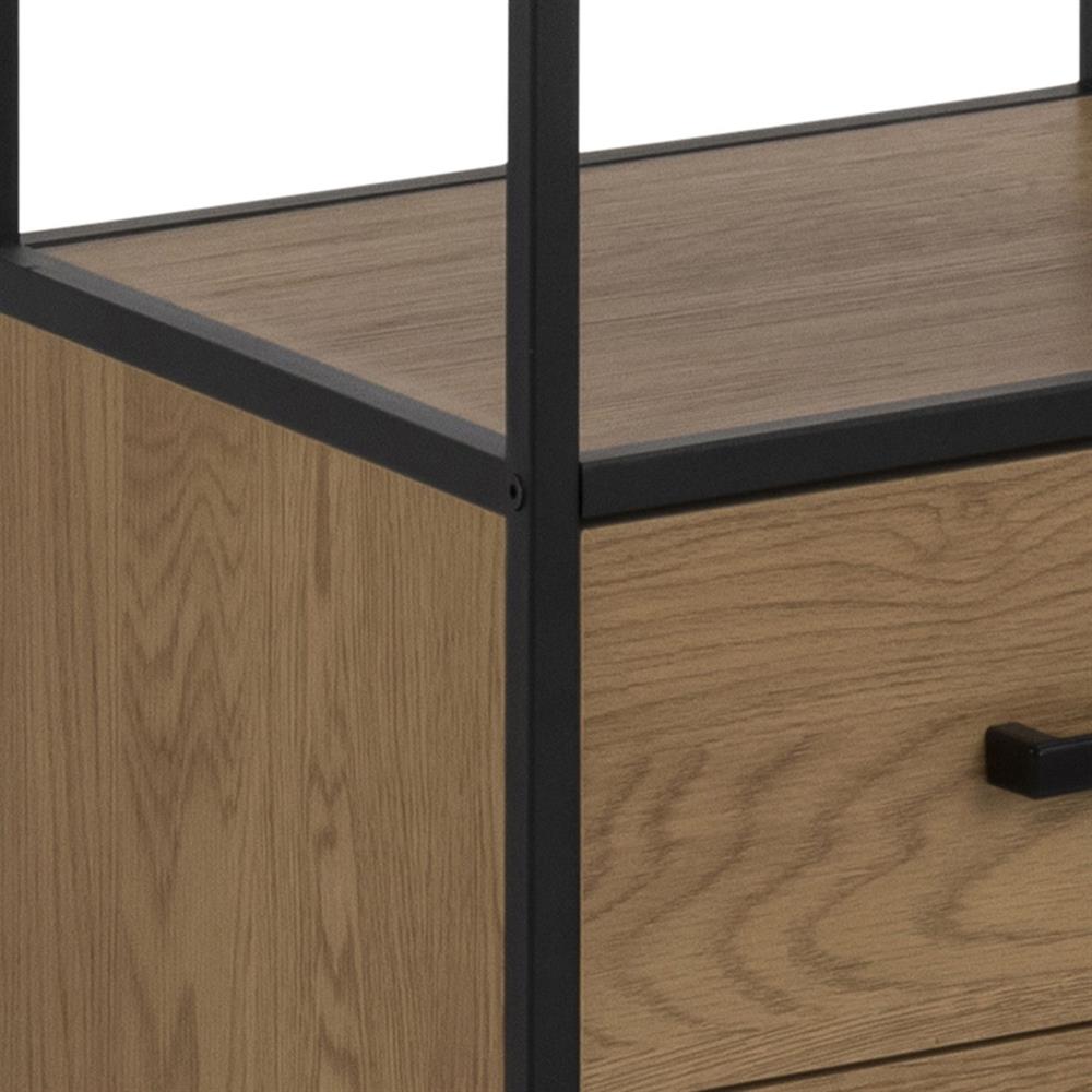 Shelf Aberystwyth | size: Width: 42cm, Height: 185cm, Depth: 35cm | color: Black/Oak | image: 6 | variant: 1006089