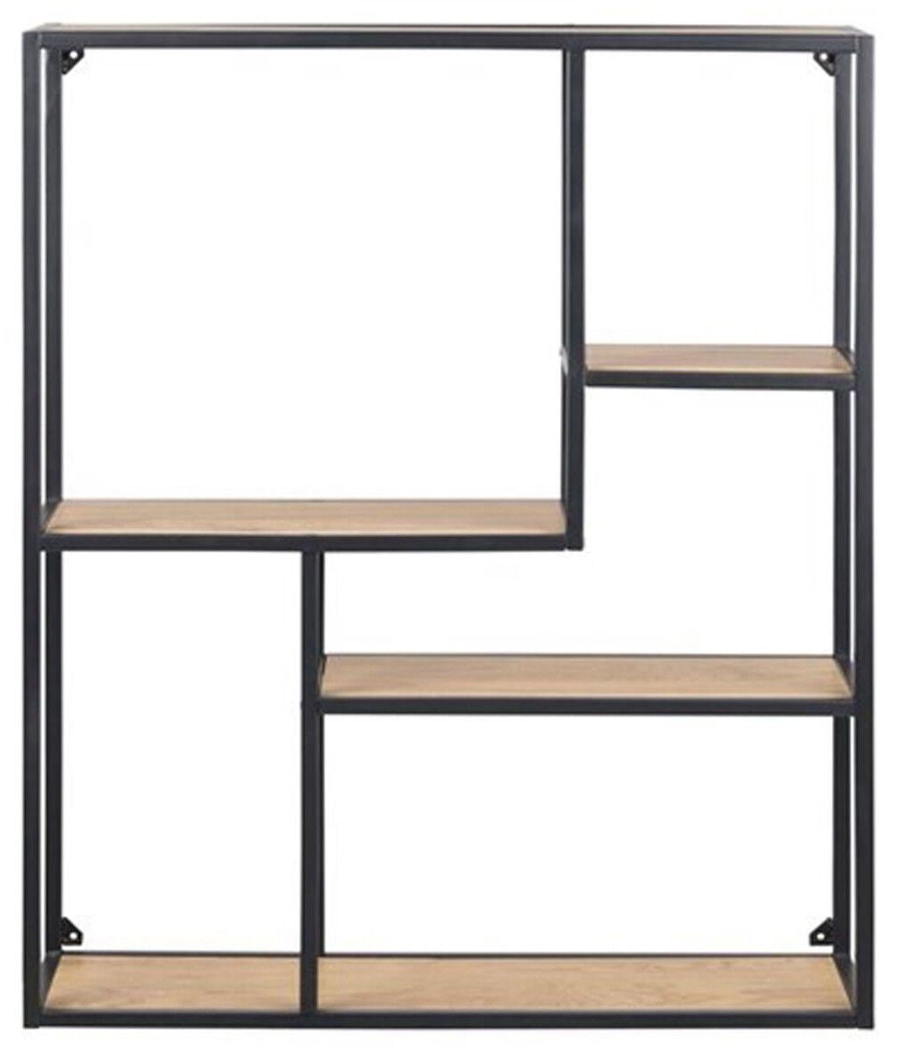 Shelf Aberystwyth | size: Width: 75cm, Height: 91cm, Depth: 20cm | color: Black/Oak | image: 1 | variant: 1005534