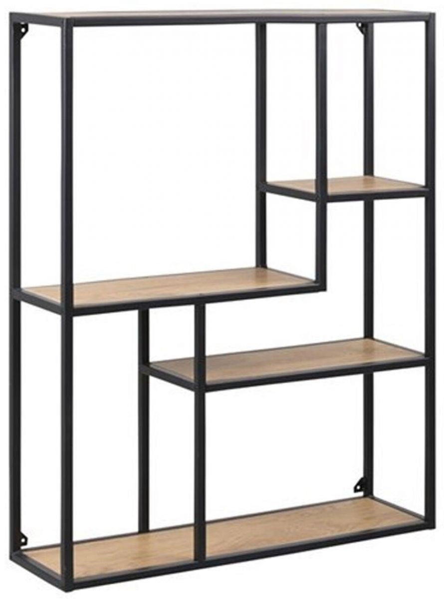 Shelf Aberystwyth | size: Width: 75cm, Height: 91cm, Depth: 20cm | color: Black/Oak | image: 2 | variant: 1005534