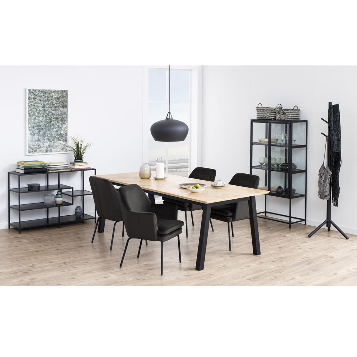 Shelf Aberystwyth | size: Width: 77cm, Height: 150cm, Depth: 35cm | color: Black | image: 2 | variant: 1004987