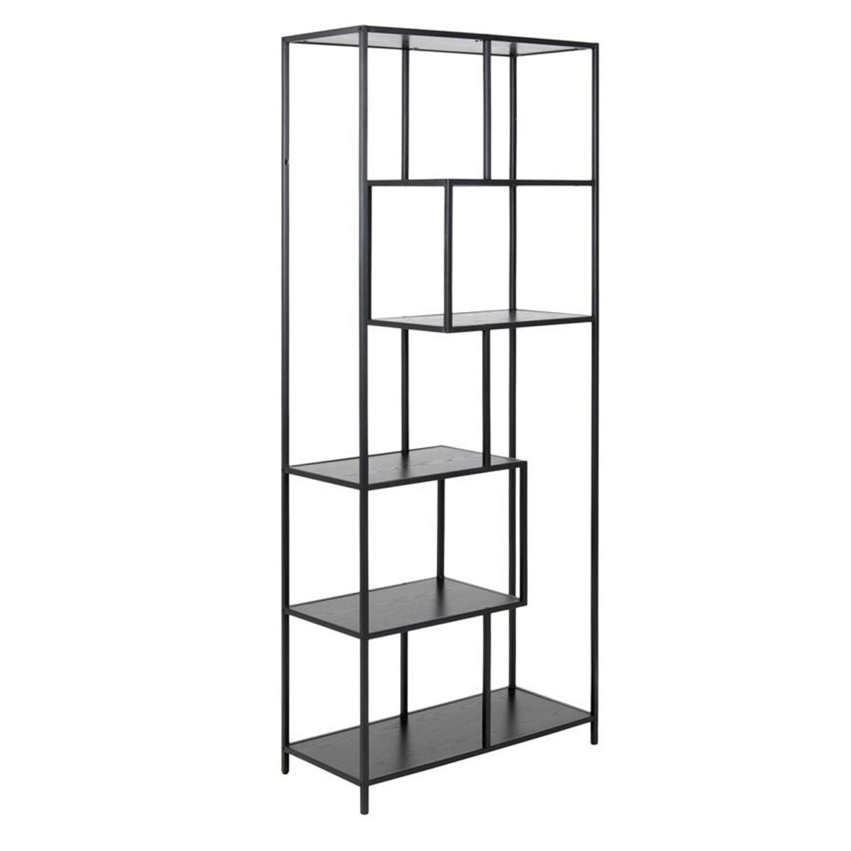 Shelf Aberystwyth | size: Width: 77cm, Height: 185cm, Depth: 35cm | color: Black | image: 1 | variant: 1000180